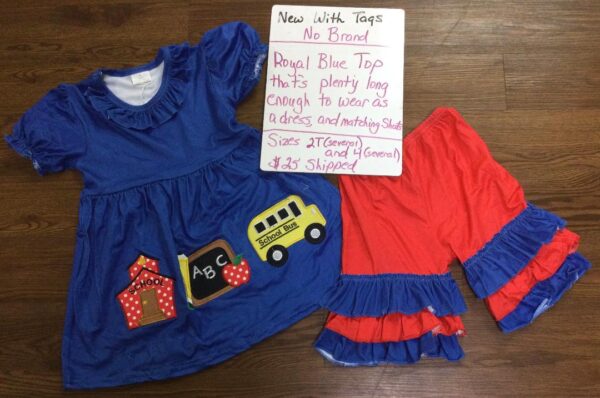 Girl's Schoolbus Shorts Set