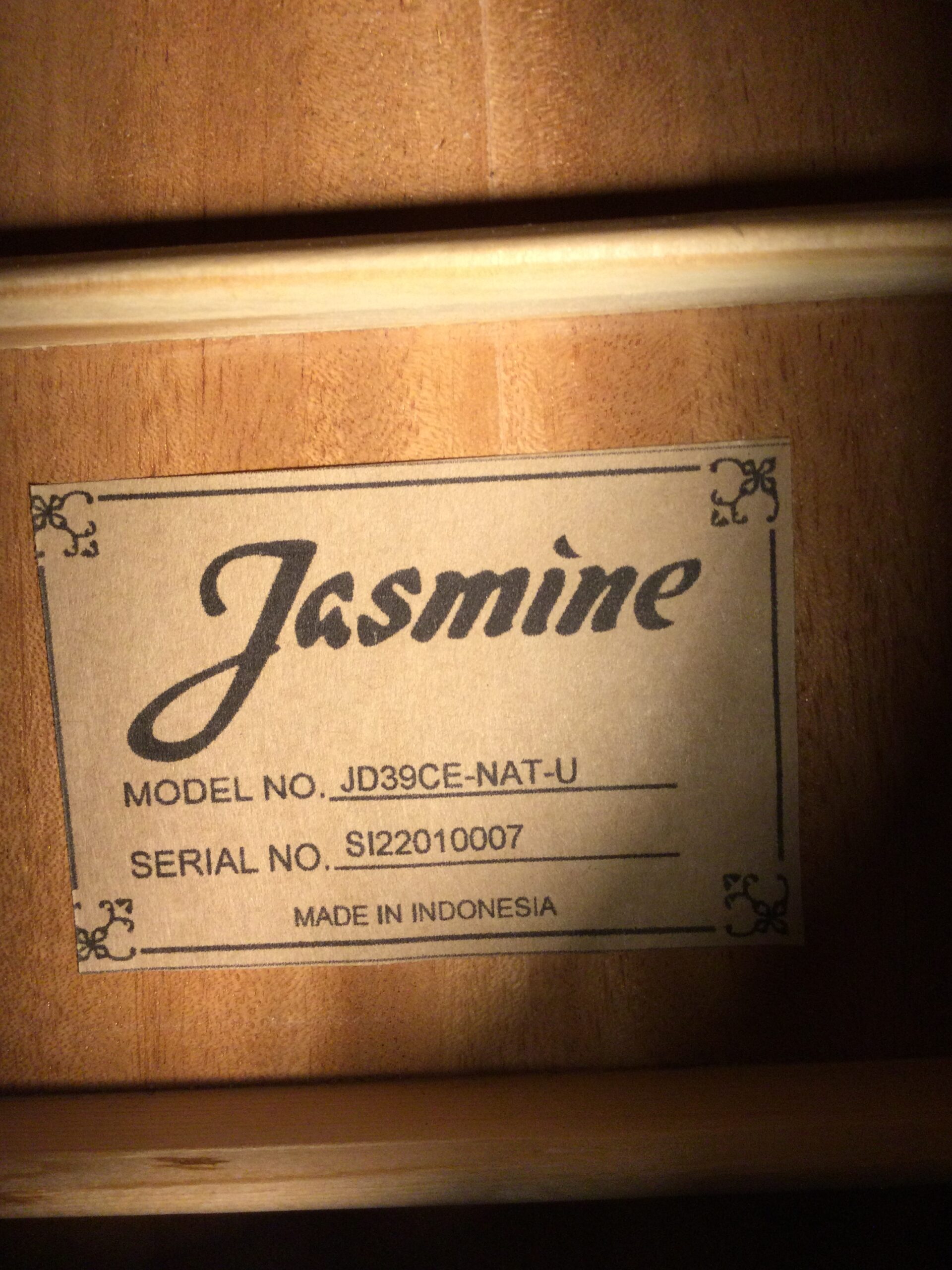 Jasmine JD39CE-NAT-U Acoustic/Electric Guitar - Image 2