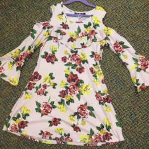 Girl's Floral Cold-Shoulder Dress