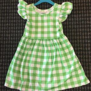 Girl's Green Gingham A-Line Dress