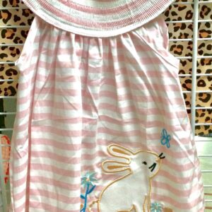 Girl's Pink Striped Bunny Dress