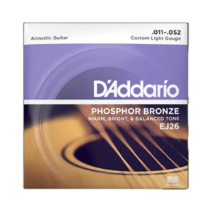 D'Addario Phosphor Bronze Custom Light Gauge Acoustic Guitar Strings EJ26