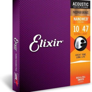 Elixir 10|47 Nanoweb Acoustic Guitar Strings