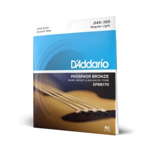 D'Addario Phosphor Bronze Long Scale Acoustic Bass Guitar Strings Regular Light Gauge