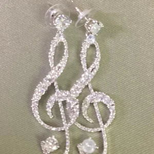 Sparkly Treble Clef Earrings