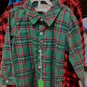 Boy's Multicolor Plaid Button-up