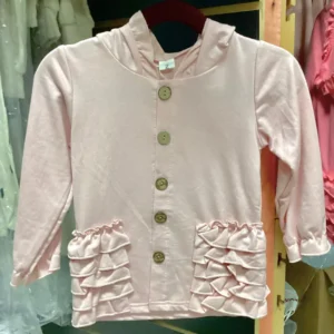 Girl's Pastel Pink Ruffled Jacket