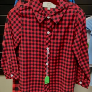 Boys' Red Check Button-Up