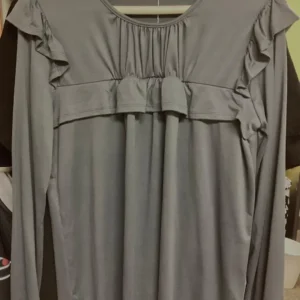 Gray Ruffled Blouse