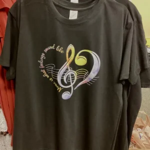 Women's Yellow Treble Clef Heart Tee