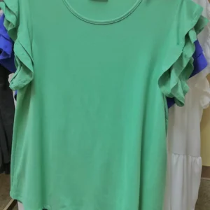 Green Ruffled Blouse