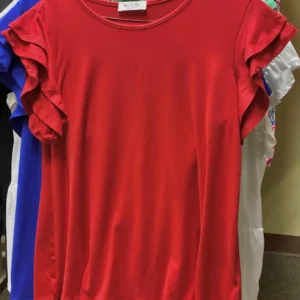 Red Ruffled Blouse