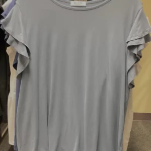 Women's Slate Ruffled Blouse