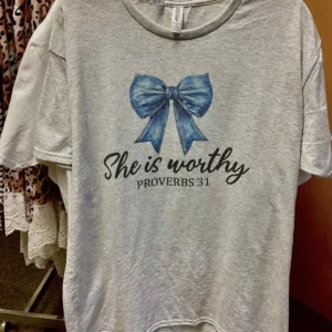 She is Worthy Graphic Heather Tee