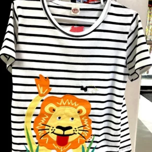 Boy's Embroidered Lion Tee & Shorts Set
