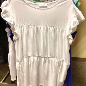 White Tiered Ruffle Blouse