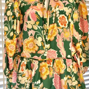 Women's Green Peplum Blouse