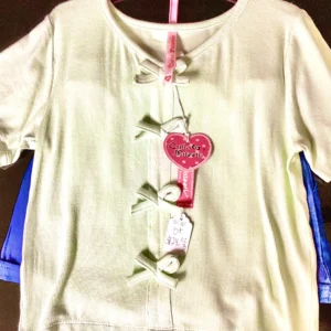 Girl’s Green Faux Bow Top & Shorts Set