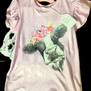 Girls' Ruffled Cow Set