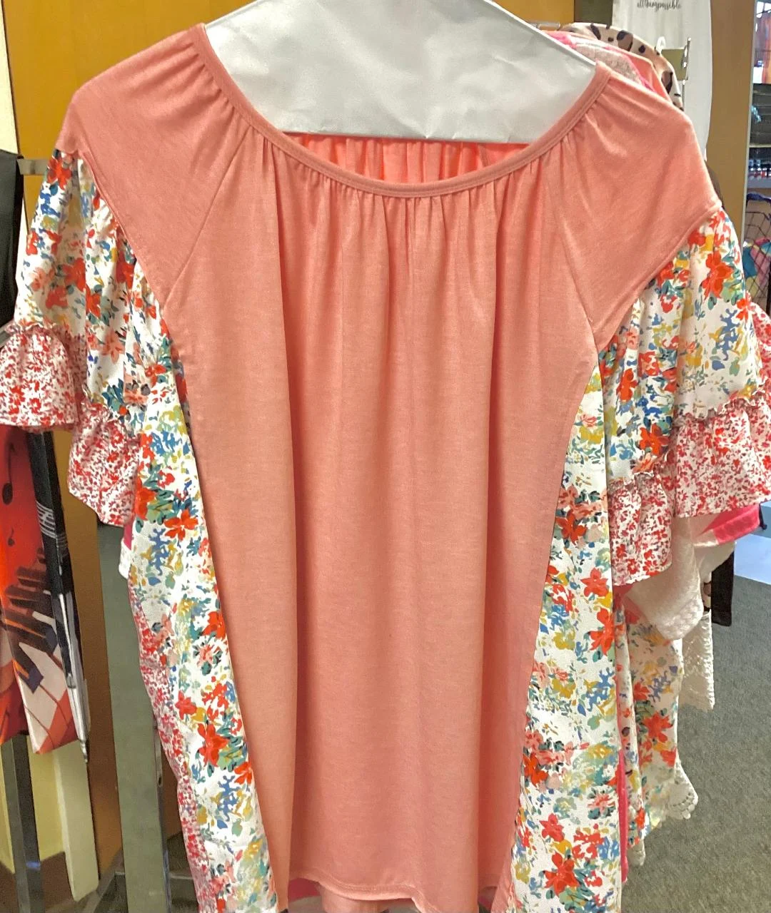 Women's Floral Ruffle Blouse