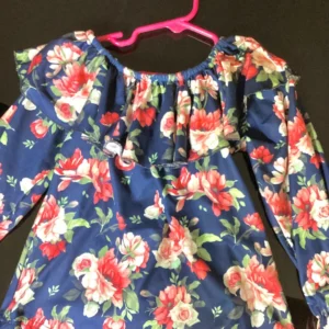Girl's Floral Ruffle Blouse