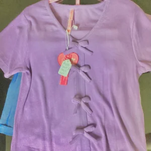 Girl's Purple Faux Bow Top & Shorts Set